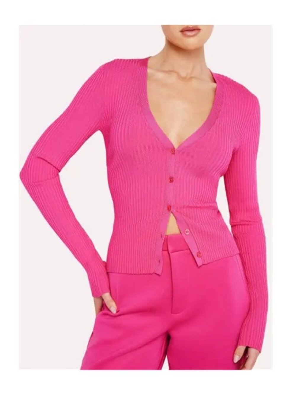 Good American Shine Rib Cardigan